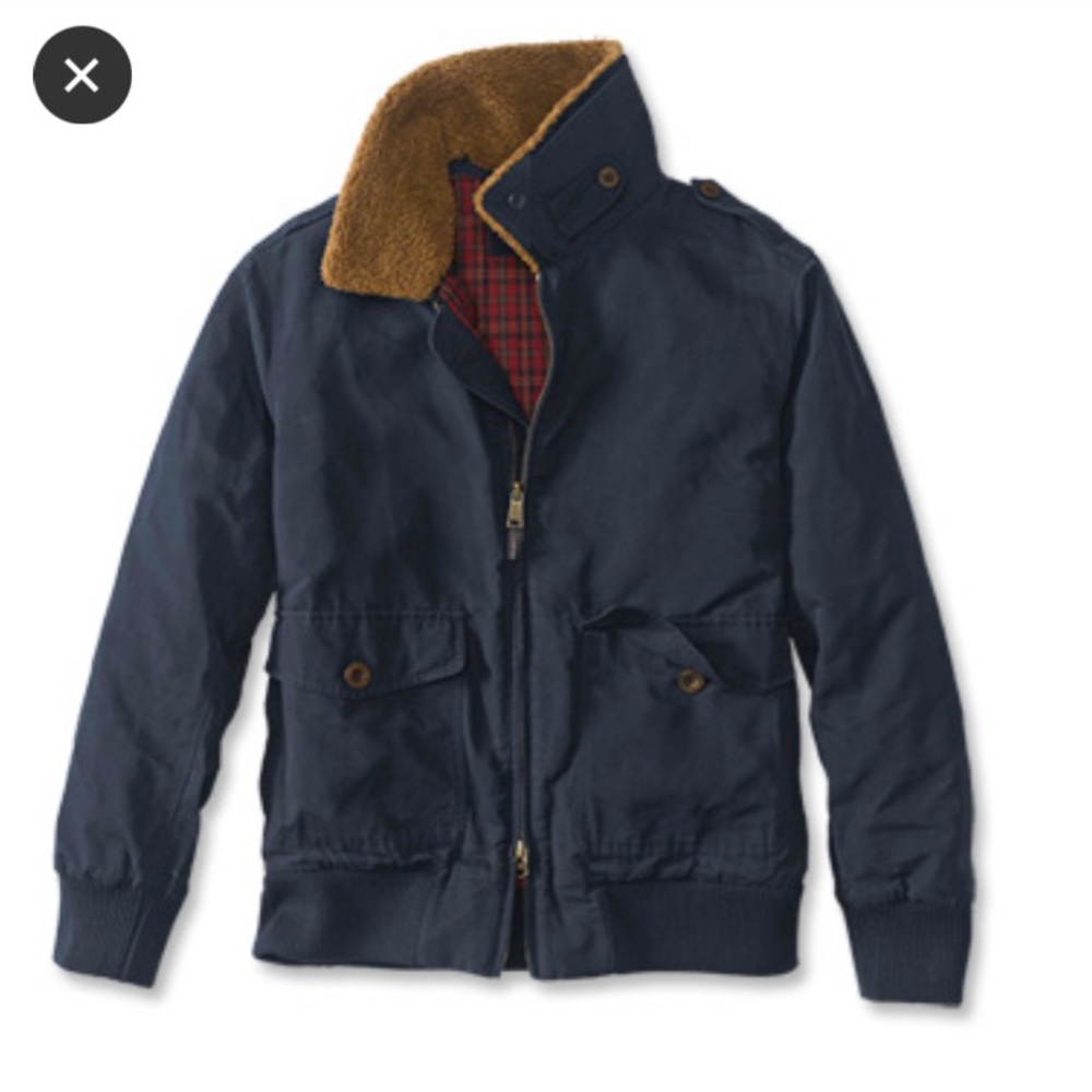 Orvis Bomber Jacket w/ Shearling Collar - Navy- XL